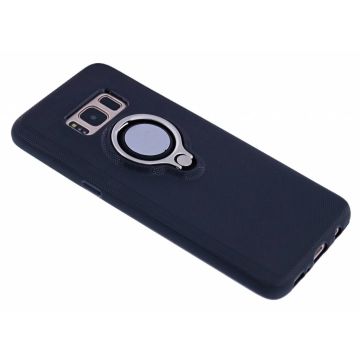 Nuoku Zwart Magnetic Auto & Ring houder TPU Hoesje Samsung Galaxy S8