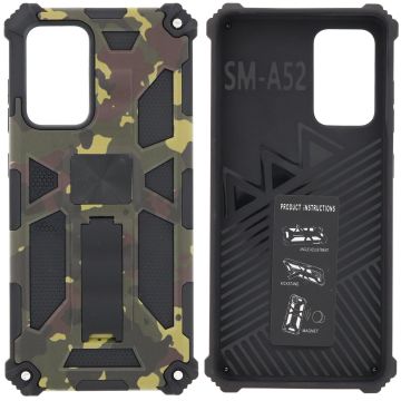 Samsung Galaxy S20 FE Hoesje - Rugged Extreme Backcover Army Camouflage met Kickstand - Groen