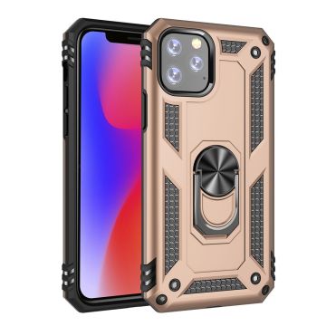 Ntech hoesje Geschikt voor iPhone 11 Pro Armor Ringhouder TPU - Goud