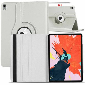 Hoes geschikt voor iPad Air 2022 360 Graden Draaibare Wit - Hoes geschikt voor iPad Air 5 hoes bookcase met standaard - Hoes geschikt voor iPad air 5 case 5e generatie hoes - Hoes geschikt voor iPad Air 2022 / Air 2020 hoes 10.9 - Hoes geschikt voor iPad