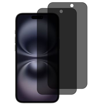 Privacy Screen protector Geschikt voor iPhone 16 Plus screenprotectors Privacy - 2 Stuks - Full screen protector tempered glass van gehard glas