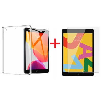 Hoes geschikt voor Apple iPad 10.2 (2019 / 2020) doorzichtig backcover + Screenprotector Ntech