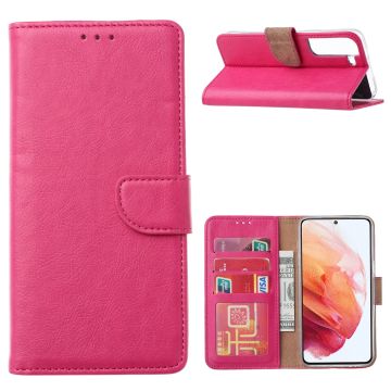 Samsung S22 Plus Hoesje BookCase Pink - Samsung Galaxy s22 Plus hoesje wallet case - Hoesje Samsung S22 Plus bookcase - Galaxy S22 Plus portemonnee hoesje book case cover