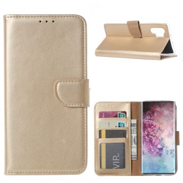 Ntech Portemonnee Hoesje voor Samsung Galaxy Note 10 Plus - Goud