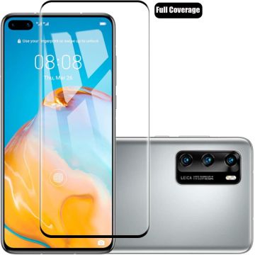 Huawei P40 Pro (volledig scherm) Screenprotector Tempered glass zwart