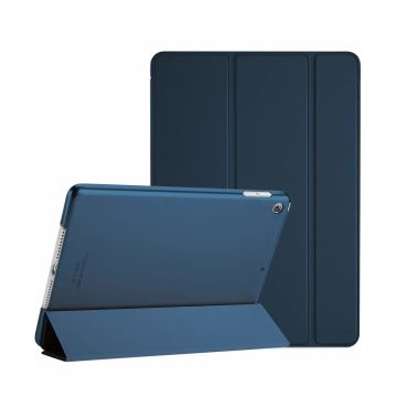 iPad 2021 hoes Silicone hoesje soft cover Donker Blauw - iPad 2021 hoes - iPad 9e/8e/7e Generatie hoes Smart hoes Trifold - iPad 2020 hoes