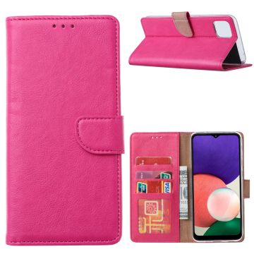 Samsung A22 hoesje bookcase Pink - Samsung Galaxy A22 5G hoesje portemonnee wallet case - Hoesje A22 5G book case hoes cover