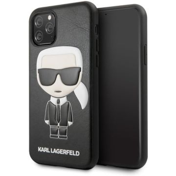 Apple iPhone 11 Pro Zwart Karl Lagerfeld Backcover hoesje Ikonik Karl - Full Body - KLHCN58IKPUBK