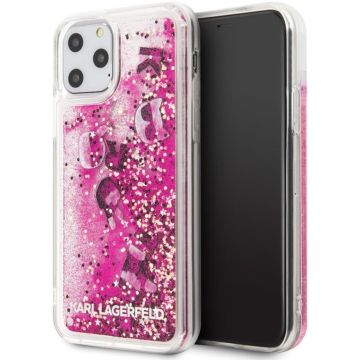 Apple iPhone 11 Pro Rose Gold Karl Lagerfeld Backcover hoesje Glitter - Floating charms - KLHCN58ROPI