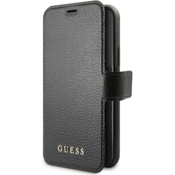 iPhone 11 Pro Bookcase hoesje - Guess - Effen Zwart - Kunstleer