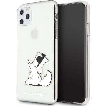 Apple iPhone 11 Pro Max Transparant Karl Lagerfeld Backcover hoesje Fun Choupette - No Rope - KLHCN65CFNRC
