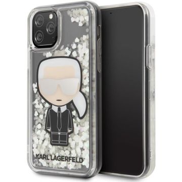Apple iPhone 11 Pro Max Grijs Karl Lagerfeld Backcover hoesje Glitter - Ikonik Mirror - KLHCN65GLGIRKL