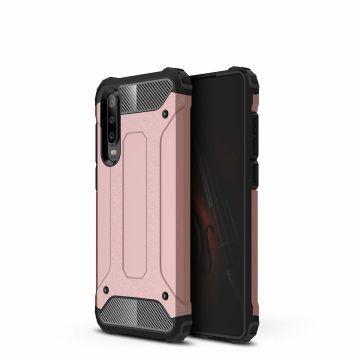 Ntech Huawei P30 Dual layer Armor Hoesje - Rose Goud