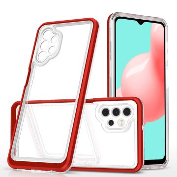 Samsung A32 4G hoesje transparant cover met bumper Rood - Ultra Hybrid hoesje Samsung Galaxy A32 4G case