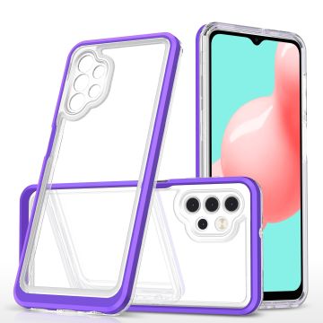 Samsung A32 5G hoesje transparant cover met bumper Paars - Ultra Hybrid hoesje Samsung Galaxy A32 5G case