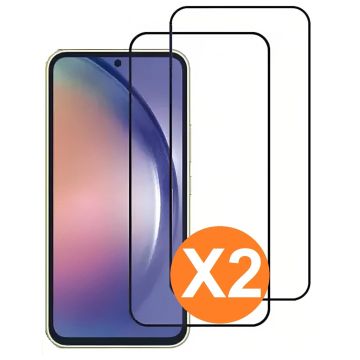 Full Cover Screenprotector geschikt voor Samsung Galaxy A55 5G Zwart 2pack | Volledige Beschermglas Tempered Glass | Samsung Galaxy A55 5G Screenprotector
