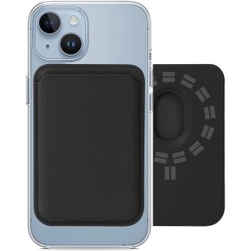 Kaarthouder Zwart Geschikt Voor Magsafe Ring wallet iPhone 12/13/14/15/16 / 15 Pro /16 Pro /15/16 Pro Max/PLUS - Kaarthouder pasjeshouder mannen en vrouwen