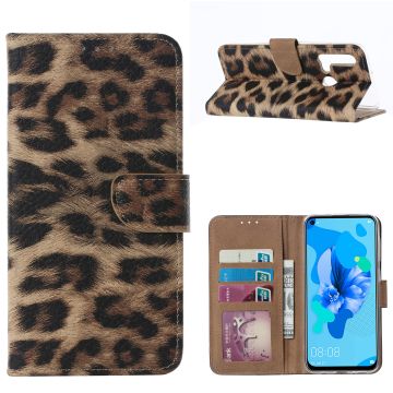 Ntech Luipaard Design Boek/Portemonnee Hoesje - Huawei P20 lite (2019)