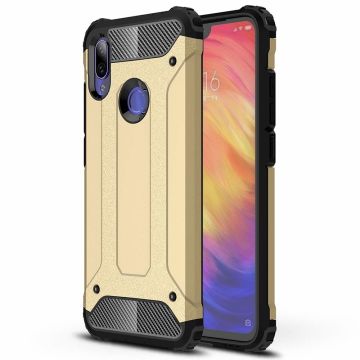 Ntech Xiaomi Redmi Note 7 Dual layer Rugged Armor hoesje - Goud
