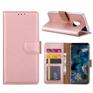 Ntech Samsung Galaxy S9 Portemonnee / Booktype TPU Lederen Hoesje Rose Goud