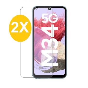Screenprotector Geschikt voor Samsung Galaxy M34 screenprotector Beschermglas - Screenprotector Geschikt voor Samsung Galaxy M34 5G Screen protector gehard glas - Screenprotector Geschikt voor Samsung Galaxy M34 5G - 2 Stuks