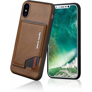 Pierre Cardin lederen iPhone X back cover. Bruin