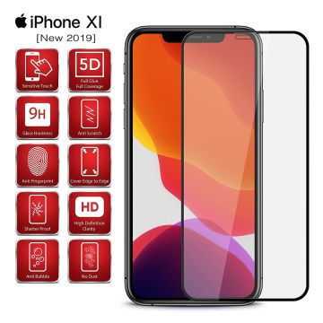 Ntech Screenprotector Full Cover Screenprotector voor Geschikt voor iPhone 11 Pro - Zwart