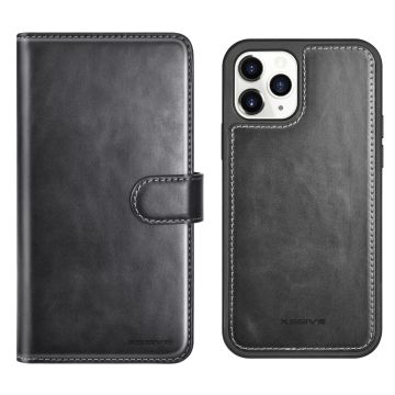 Hoesje Geschikt voor iPhone 12 Mini hoesje Luxe 2 in 1 bookcase - met Pasjeshouder – Zwart