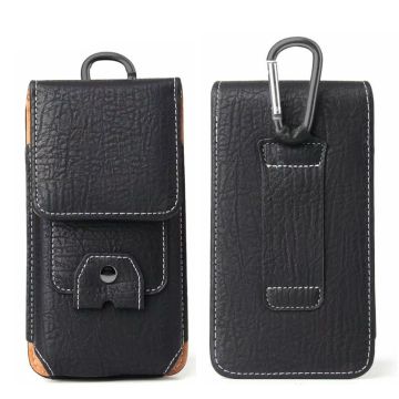 Riem Holster Hoesje - Luex Universeel Telefoonhoesje vertical Holster 5.5 Samsung S21 Ultra / S21 Plus/ S21 / S20 Ultra / S20 Plus/ S20 / S21 FE / S20 FE / Zwart