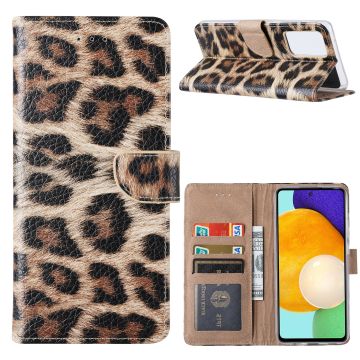 Samsung A52s Hoesje Luipaard - Galaxy A52 5G / 4G Hoesje Luipaard - Galaxy A52 5G / 4G Boek Hoesje / Portemonnee cover - Luipaard hoesje Samsung A52