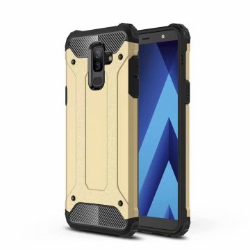 Ntech Samsung Galaxy A6 (2018) Dual layer Armor Hoesje - Goud