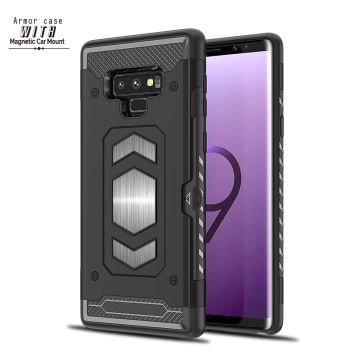 Ntech Samsung Galaxy Note 9 Luxe Armor Case met Pashouder - Zwart