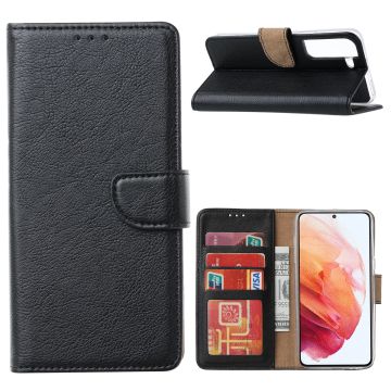 Samsung S22 Hoesje BookCase Zwart - Samsung Galaxy s22 hoesje wallet case - Hoesje Samsung S22 bookcase - Galaxy S22 portemonnee hoesje book case cover