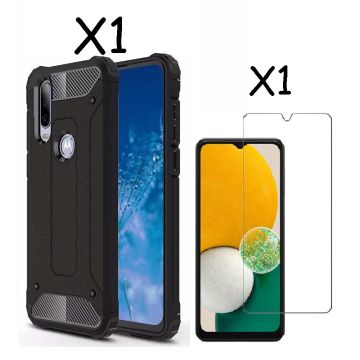 Samsung Galaxy A13 5G / A04s Hoesje Schokbestendig Hybride backcover - Rugged Armour Cover – Met Screenprotector – Zwart