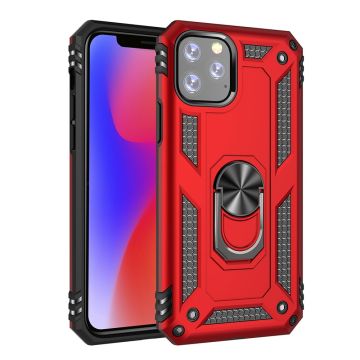 Ntech hoesje Geschikt voor iPhone 11 Pro Armor Ringhouder TPU - Rood