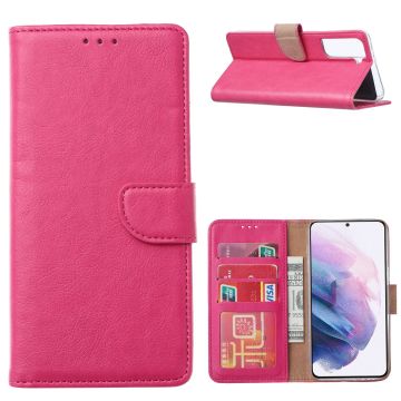 Samsung Galaxy S21 Hoesje - Samsung S21 Portemonnee BookCase - Kaarthouder & Magneetlipje Pink
