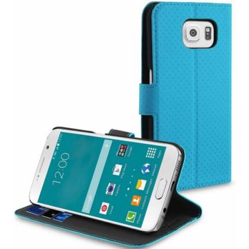 Muvit Wallet Stand case met 3 cardslots voor Samsung Galaxy S6 - Blauw