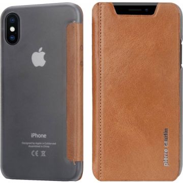 iPhone X / Xs Semi-Transparant Hoesje Pierre Cardin Bruin Leer