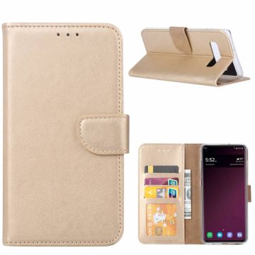 Ntech Portemonnee Hoesje voor Samsung Galaxy S10 - Goud