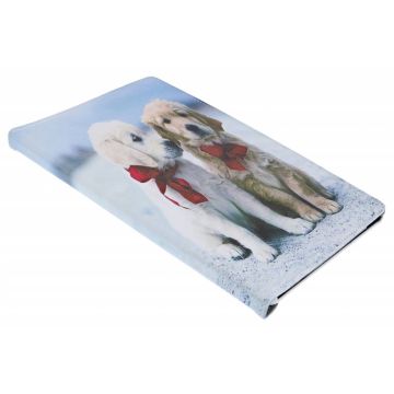 Ntech Samsung Galaxy Tab A 10,1 SMT590/T595 Puppy & Strikje 360° draaibaar Booktype Kunstleer Hoesje
