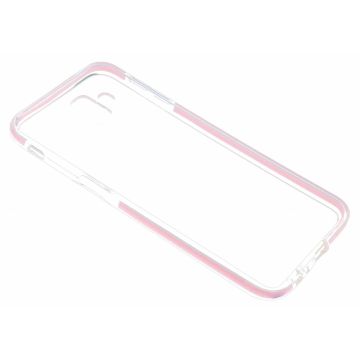 Ntech Samsung Galaxy J6+ (Plus) Roze &Transparant Anti Shock Back hoesje
