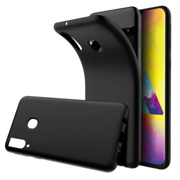 Ntech Samsung Galaxy M20 Hoesje Silicone Hoesje Flexible & Scratch Resistent TPU Case - Zwart