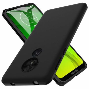 Ntech Motorola Moto G7 Power Hoesje Silicone Hoesje Flexible & Scratch Resistent TPU Case - Zwart