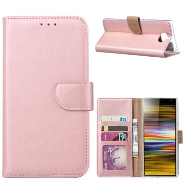 Ntech Portemonnee hoesje met Pasjesruimte voor Sony Xperia 10 - Rose Goud
