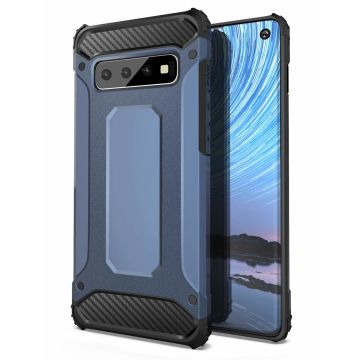 Ntech Samsung Galaxy S10e Dual layer Armor Hoesje - Blauw