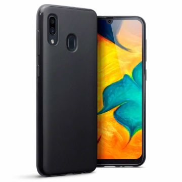 Ntech Hoesje Silicone Hoesje Flexible & Scratch Resistent TPU Case Samsung Galaxy A20 - Zwart