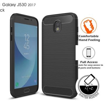 Ntech Soft Brushed TPU Hoesje voor Samsung Galaxy J5 (2017) - Matt Zwart