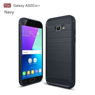 Ntech Soft Brushed TPU Hoesje voor Samsung Galaxy A5 2017 - Donker Blauw
