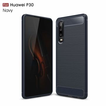 Ntech Soft Brushed TPU Hoesje voor Huawei P30 - Donker Blauw