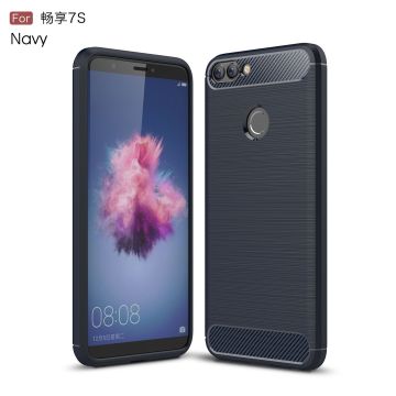 Ntech Soft Brushed TPU Hoesje voor Huawei P Smart (2018) - Donker Blauw